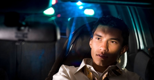 man being pulled over by cops