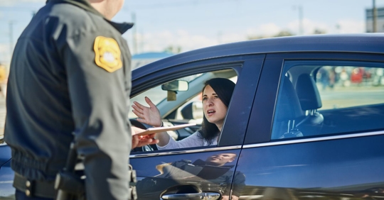 woman stopped at police checkpoint